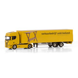 Scania Scania R Highline CR20H 4x2 + Tridec Box Semitrailer 2 Axle 'Verhuurbedrijf Zuid-Holland'- 1:50 - WSI Models Scania Scania R Highline CR20H 4x2 + Tridec Box Semitrailer 2 Axle 'Verhuurbedrijf Zuid-Holland'- 1:50 - WSI Models