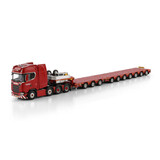 Scania Scania S Highline CS20H 8x4 + Manoovr Flatbed Trailer (Dolly 3 Axle + 7 Axle) 'Nooteboom Red Line' - 1:50 - WSI Models Scania Scania S Highline CS20H 8x4 + Manoovr Flatbed Trailer (Dolly 3 Axle + 7 Axle) 'Nooteboom Red Line' - 1:50 - WSI Models