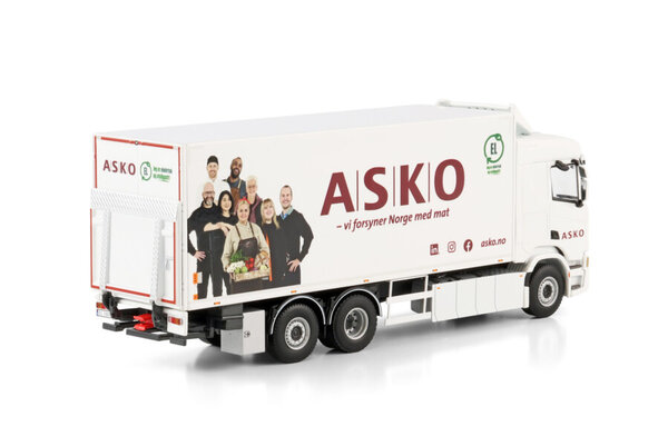 Scania Scania R Normal CR20N Rigid Reefer Truck 6x2 Tag Axle 'Asko' - 1:50 - WSI Models
