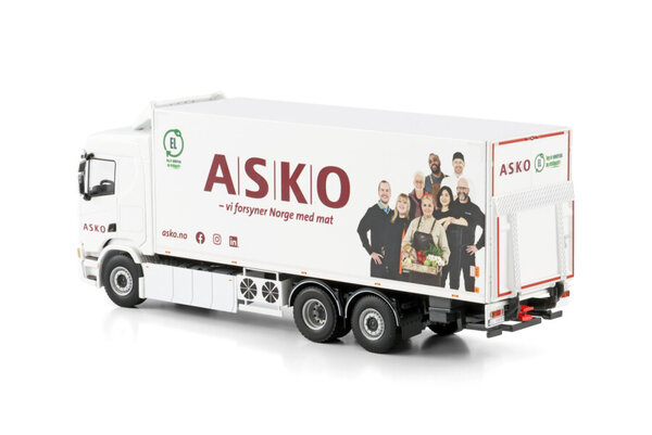 Scania Scania R Normal CR20N Rigid Reefer Truck 6x2 Tag Axle 'Asko' - 1:50 - WSI Models