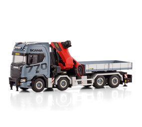 Scania Scania R Highline CR20H  8x2 Tag Axle + Palfinger PK 1350 + Jib (Demountable Flatbed)  - 1:50 - WSI Models Scania Scania R Highline CR20H  8x2 Tag Axle + Palfinger PK 1350 + Jib (Demountable Flatbed)  - 1:50 - WSI Models