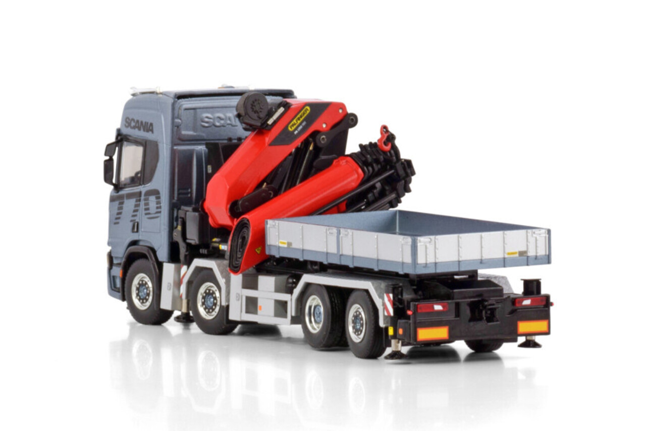 Scania Scania R Highline CR20H  8x2 Tag Axle + Palfinger PK 1350 + Jib (Demountable Flatbed)  - 1:50 - WSI Models Scania Scania R Highline CR20H  8x2 Tag Axle + Palfinger PK 1350 + Jib (Demountable Flatbed)  - 1:50 - WSI Models