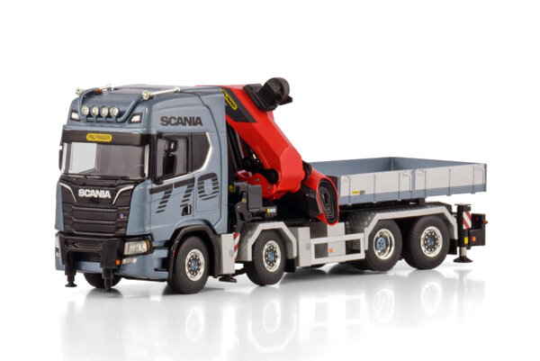 Scania Scania R Highline CR20H  8x2 Tag Axle + Palfinger PK 1350 + Jib (Demountable Flatbed)  - 1:50 - WSI Models Scania Scania R Highline CR20H  8x2 Tag Axle + Palfinger PK 1350 + Jib (Demountable Flatbed)  - 1:50 - WSI Models