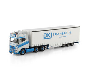 Volvo Volvo FH5 Globetrotter XL 6x2 Tag Axle + Curtainside Semitrailer 3 Axle 'DKJ Transport'   - 1:50 - WSI Models Volvo Volvo FH5 Globetrotter XL 6x2 Tag Axle + Curtainside Semitrailer 3 Axle 'DKJ Transport'   - 1:50 - WSI Models