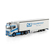 Volvo Volvo FH5 Globetrotter XL 6x2 Tag Axle + Curtainside Semitrailer 3 Axle 'DKJ Transport' - 1:50 - WSI Models Volvo Volvo FH5 Globetrotter XL 6x2 Tag Axle + Curtainside Semitrailer 3 Axle 'DKJ Transport' - 1:50 - WSI Models