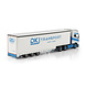 Volvo Volvo FH5 Globetrotter XL 6x2 Tag Axle + Curtainside Semitrailer 3 Axle 'DKJ Transport' - 1:50 - WSI Models Volvo Volvo FH5 Globetrotter XL 6x2 Tag Axle + Curtainside Semitrailer 3 Axle 'DKJ Transport' - 1:50 - WSI Models