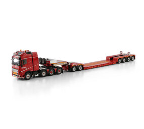 Volvo Volvo FH5 Globetrotter XL 8x4 + Dolly 2 Axle + Extendable Low Loader 6 Axle 'Nooteboom Red Line'  - 1:50 - WSI Models Volvo Volvo FH5 Globetrotter XL 8x4 + Dolly 2 Axle + Extendable Low Loader 6 Axle 'Nooteboom Red Line'  - 1:50 - WSI Models