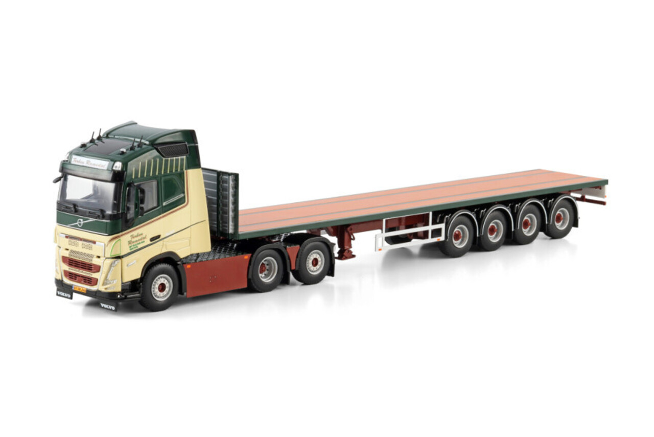 Volvo Volvo FH5 Globetrotter 6x2 Tag Axle + Flatbed Semitrailer 4 Axle 'Torben Ramsdal' - 1:50 - WSI Models Volvo Volvo FH5 Globetrotter 6x2 Tag Axle + Flatbed Semitrailer 4 Axle 'Torben Ramsdal' - 1:50 - WSI Models