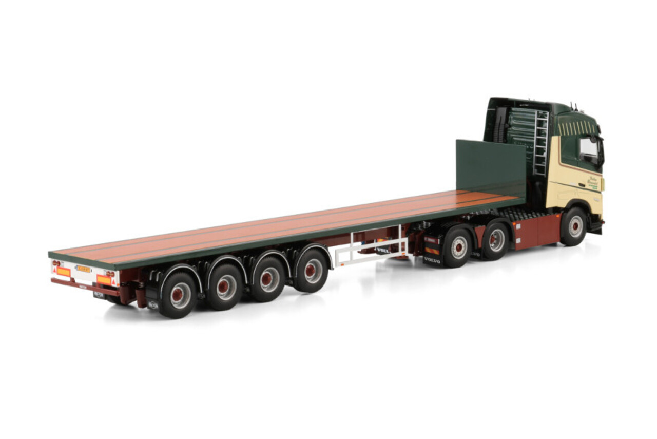 Volvo Volvo FH5 Globetrotter 6x2 Tag Axle + Flatbed Semitrailer 4 Axle 'Torben Ramsdal' - 1:50 - WSI Models Volvo Volvo FH5 Globetrotter 6x2 Tag Axle + Flatbed Semitrailer 4 Axle 'Torben Ramsdal' - 1:50 - WSI Models