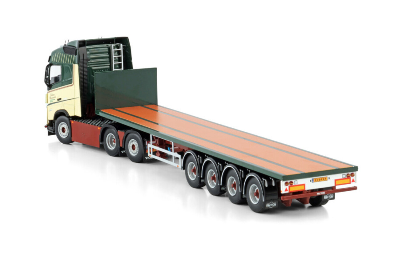 Volvo Volvo FH5 Globetrotter 6x2 Tag Axle + Flatbed Semitrailer 4 Axle 'Torben Ramsdal' - 1:50 - WSI Models Volvo Volvo FH5 Globetrotter 6x2 Tag Axle + Flatbed Semitrailer 4 Axle 'Torben Ramsdal' - 1:50 - WSI Models