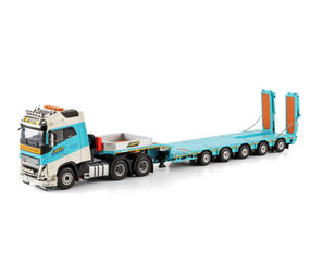 Volvo Volvo FH5 Globetrotter 6x4 + Manoovr Flatbed Semitrailer 5 Axle 'STTL' - 1:50 - WSI Models Volvo Volvo FH5 Globetrotter 6x4 + Manoovr Flatbed Semitrailer 5 Axle 'STTL' - 1:50 - WSI Models