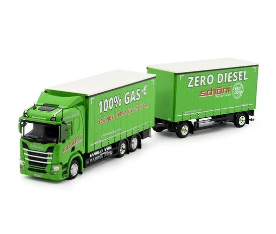 Scania Scania Next Gen R-Serie + 2-axle Drawbar Trailer 'Schöni' - 1:50 - Tekno Scania Scania Next Gen R-Serie + 2-axle Drawbar Trailer 'Schöni' - 1:50 - Tekno
