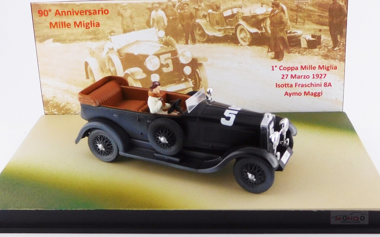 Isotta-Fraschini Isotta Fraschini Torpedo 8A Cabriolet #5 Mille Miglia 1927 + Figure (90th Anniversary Mille Miglia ) - 1:43 - Rio Isotta-Fraschini Isotta Fraschini Torpedo 8A Cabriolet #5 Mille Miglia 1927 + Figure (90th Anniversary Mille Miglia ) - 1:43 - Rio