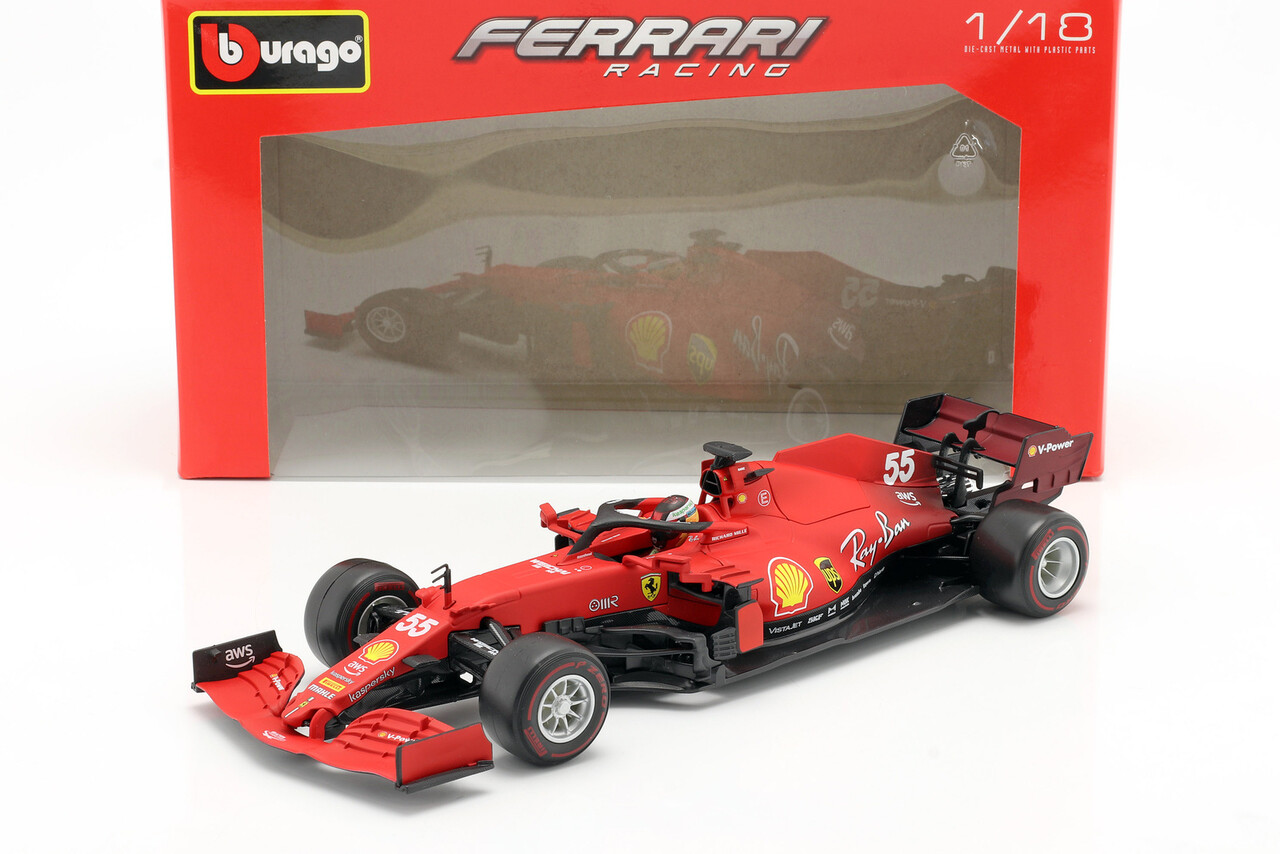 Formule 1 Ferrari SF21 #55 (C. Sainz) - 1:18 - Bburago Formule 1 Ferrari SF21 #55 (C. Sainz) - 1:18 - Bburago