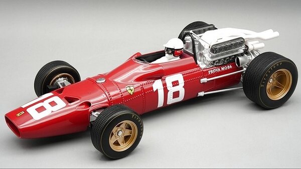 Formule 1 Ferrari 312 F1-67 #18 GP Monaco 1967 L.Bandini + Pilot - 1:18 - Tecnomodel Mythos