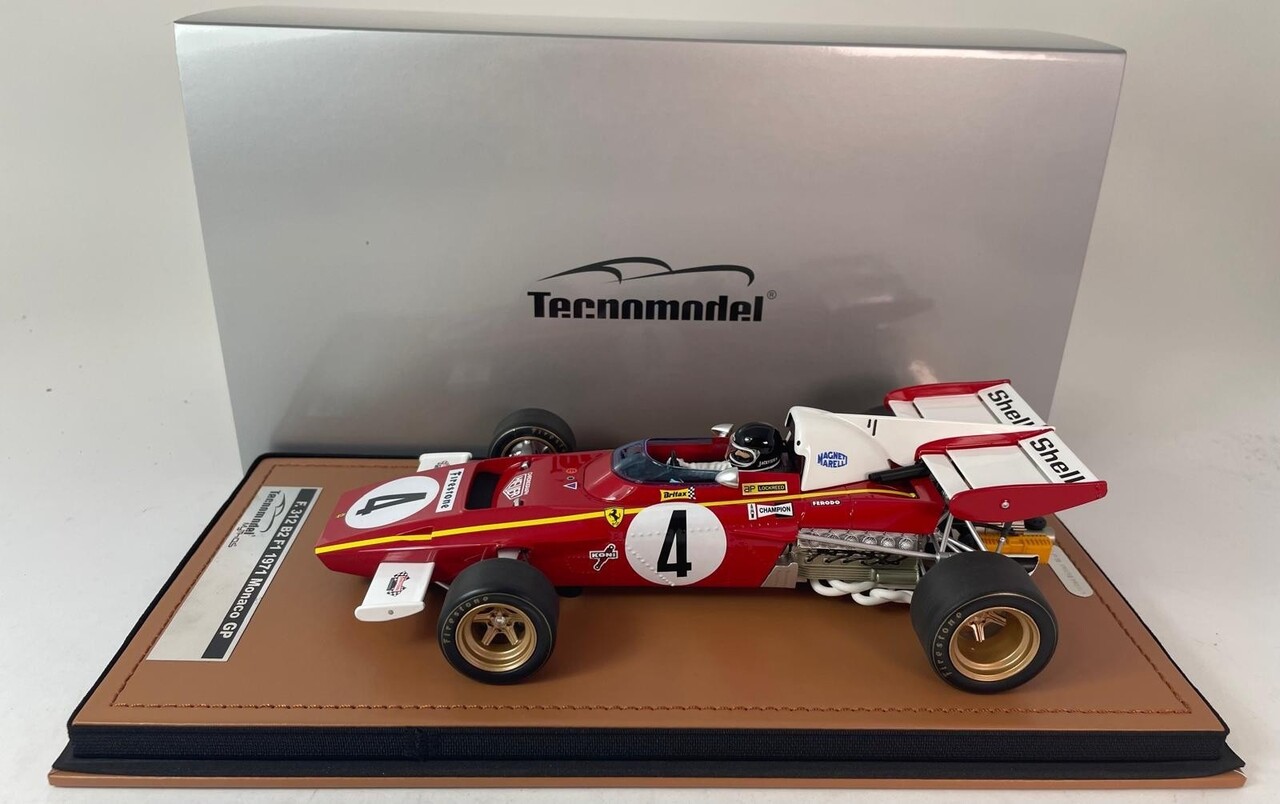 Formule 1 Ferrari 312 B2 #4 GP Monaco 1971 + Pilot - 1:18 - Tecnomodel Mythos