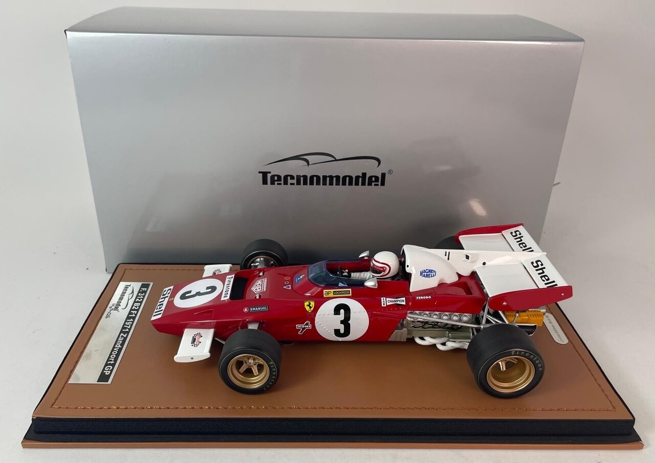 Formule 1 Ferrari 312 B2 #3 GP NL Zandvoort 1971 + Pilot - 1:18 - Tecnomodel Mythos Formule 1 Ferrari 312 B2 #3 GP NL Zandvoort 1971 + Pilot - 1:18 - Tecnomodel Mythos