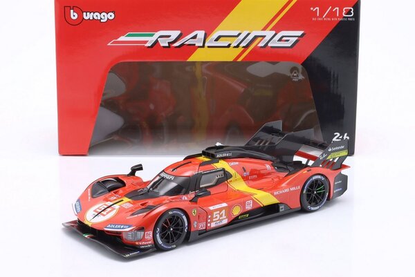 Ferrari Ferrari 499P #51 Winner 24h Le Mans 2023 - 1:18 - Bburago Ferrari Ferrari 499P #51 Winner 24h Le Mans 2023 - 1:18 - Bburago