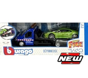 Car Transporter Flatbed Car Transporter + Lamborghini Huracan - 1:43 - Bburago Car Transporter Flatbed Car Transporter + Lamborghini Huracan - 1:43 - Bburago