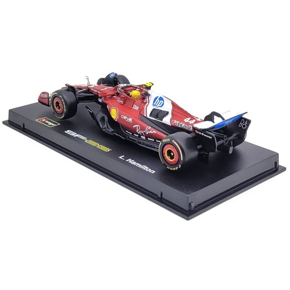 Formule 1 Ferrari SF-25 #44 Team Scuderia Ferrari HP Season 2025 (L.Hamilton) + Figure + Showcase - 1:43 - Bburago