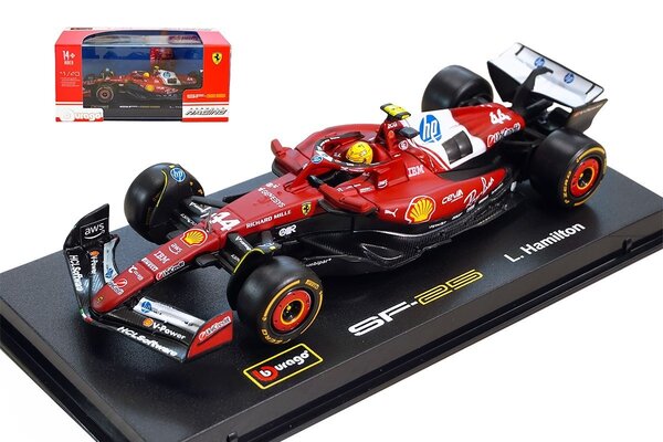 Formule 1 Ferrari SF-25 #44 Team Scuderia Ferrari HP Testcar Fiorano (Italy) 2025 (L.Hamilton) + Figure + Showcase -1:43 - Bburago