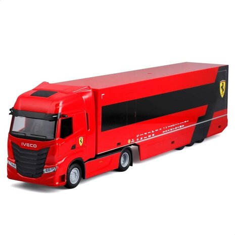 Iveco Iveco Fiat Set Truck S-Way 570 Car Transporter + Ferrari SF-24 #16 Season 2024 (C.Leclerc) - 1:43 - Bburago Iveco Iveco Fiat Set Truck S-Way 570 Car Transporter + Ferrari SF-24 #16 Season 2024 (C.Leclerc) - 1:43 - Bburago