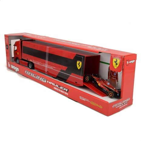 Iveco Iveco Fiat Set Truck S-Way 570 Car Transporter + Ferrari SF-24 #16 Season 2024 (C.Leclerc) - 1:43 - Bburago Iveco Iveco Fiat Set Truck S-Way 570 Car Transporter + Ferrari SF-24 #16 Season 2024 (C.Leclerc) - 1:43 - Bburago