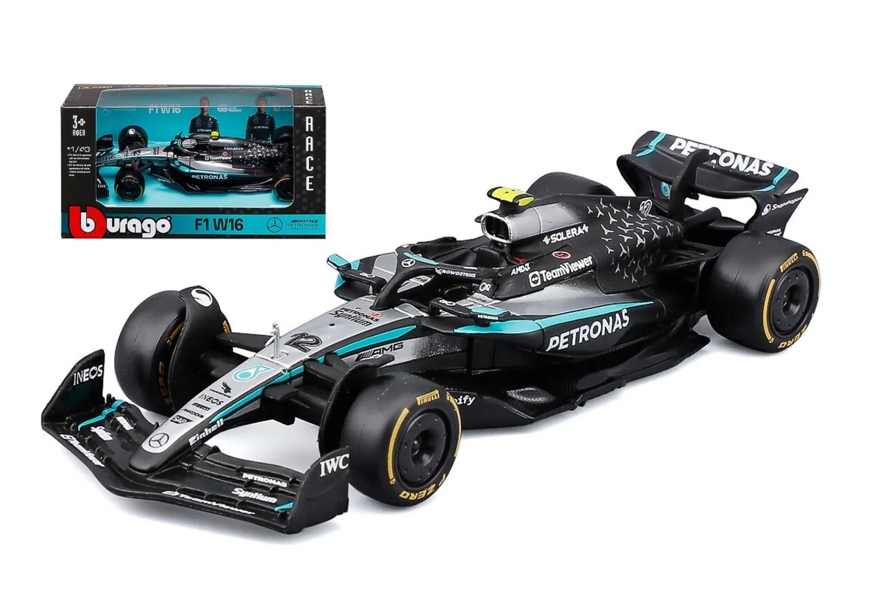 Formule 1 Mercedes-Benz GP F1 W16 #12 Team AMG Petronas Motorsport Season 2025 (Antonelli) - 1:43 - Bburago Formule 1 Mercedes-Benz GP F1 W16 #12 Team AMG Petronas Motorsport Season 2025 (Antonelli) - 1:43 - Bburago