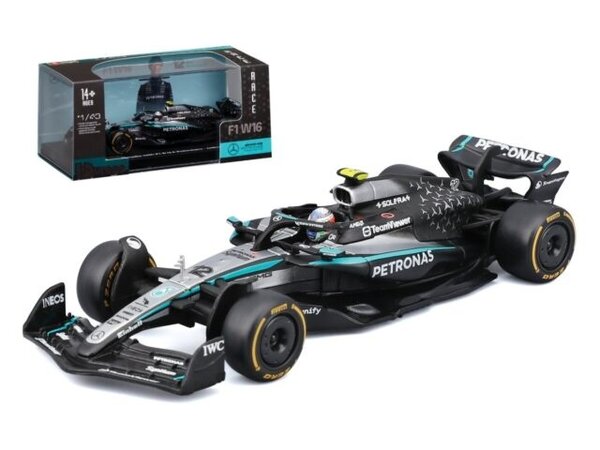 Formule 1 Mercedes-Benz GP F1 W16 #12 Team AMG Petronas Motorsport Season 2025 + Pilot + Showcase (Antonelli) - 1:43 - Bburago Formule 1 Mercedes-Benz GP F1 W16 #12 Team AMG Petronas Motorsport Season 2025 + Pilot + Showcase (Antonelli) - 1:43 - Bburago