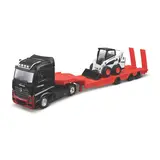 Mercedes-Benz Mercedes-Benz Actros 2 Gigaspace + Low Bed Trailer + Bobcat 2016 - 1:43 - Bburago Mercedes-Benz Mercedes-Benz Actros 2 Gigaspace + Low Bed Trailer + Bobcat 2016 - 1:43 - Bburago