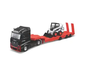 Mercedes-Benz Mercedes-Benz Actros 2 Gigaspace + Low Bed Trailer + Bobcat 2016 - 1:43 - Bburago Mercedes-Benz Mercedes-Benz Actros 2 Gigaspace + Low Bed Trailer + Bobcat 2016 - 1:43 - Bburago