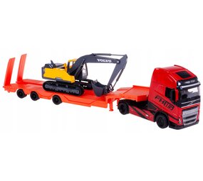 Volvo Volvo FH16 XL 750 Euro 6 + Low Bed Trailer + Excavator 2018 - 1:43 - Bburago Volvo Volvo FH16 XL 750 Euro 6 + Low Bed Trailer + Excavator 2018 - 1:43 - Bburago