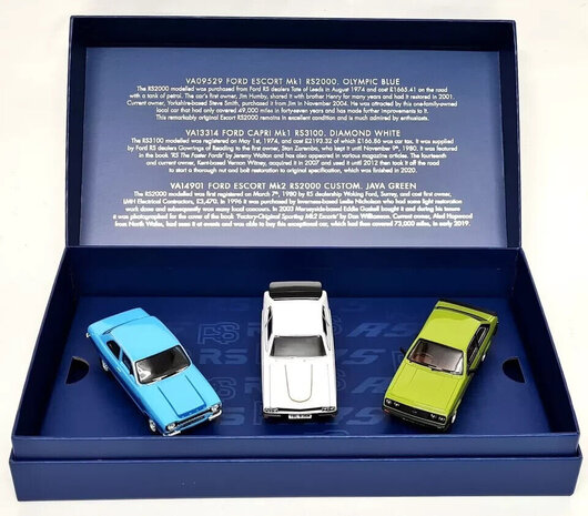 Ford Ford 3X RS SET: RS Collection of the 1970: Escort MkI+ MkII RS2000 + Capri RS3100 - 1:43 - Vanguards