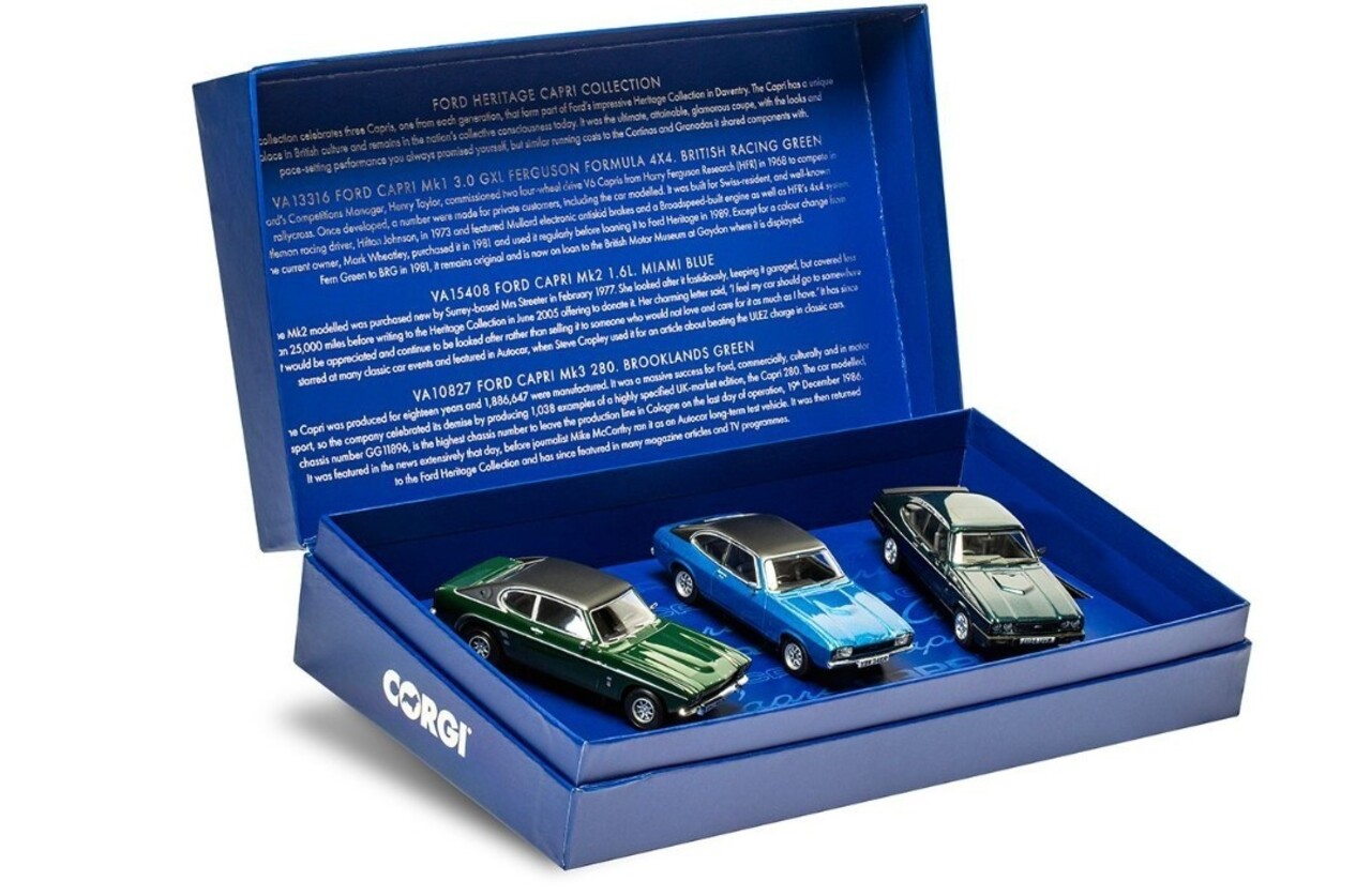 Ford SET Ford Capri Collection:  Capri MKI 3 L - MKII 1.6L - MKIII 280  - 1:43 - Corgi / Vanguards