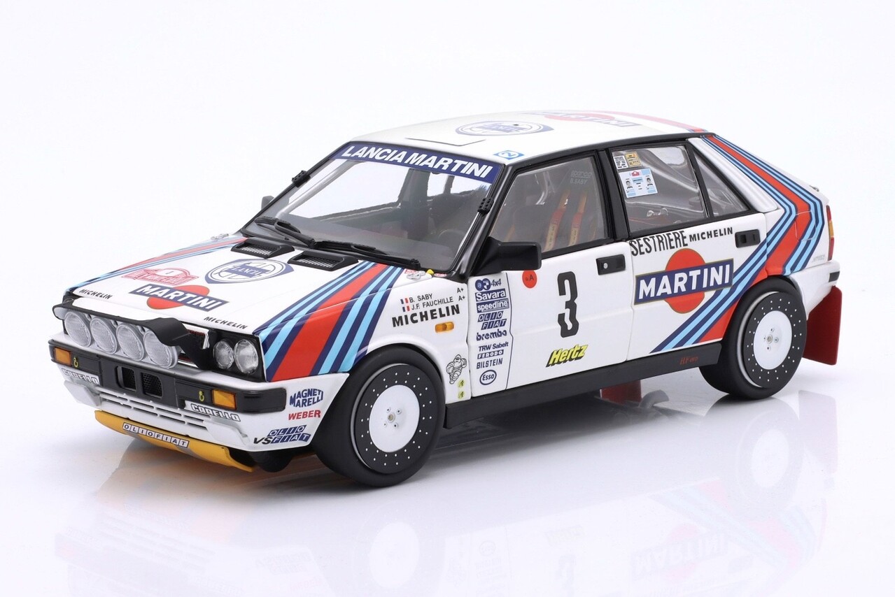 Lancia Lancia Delta HF Integrale 4WD #3 Team Matini Racing Winner Rally Monte Carlo 1988 - 1:18 - Kyosho Lancia Lancia Delta HF Integrale 4WD #3 Team Matini Racing Winner Rally Monte Carlo 1988 - 1:18 - Kyosho