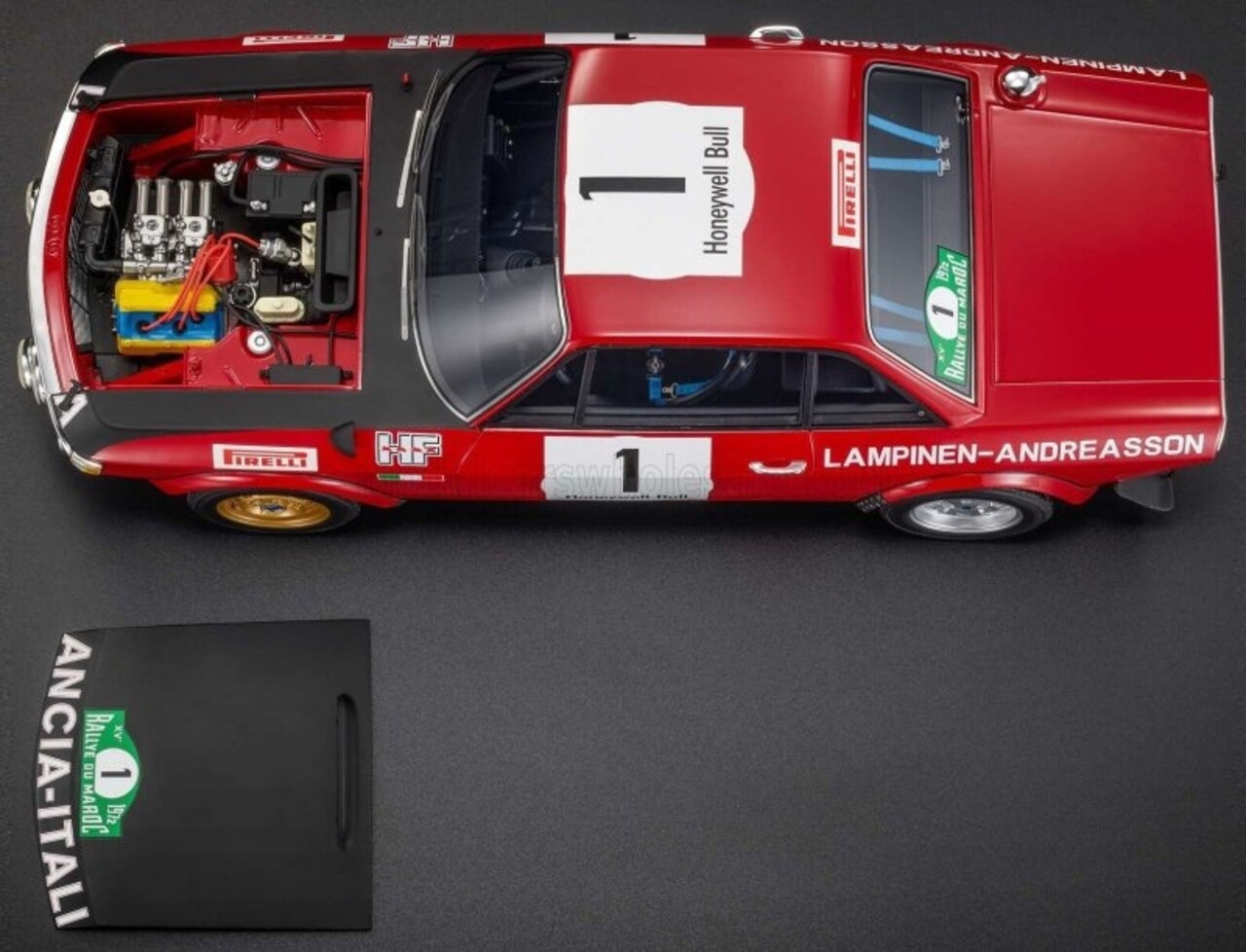 Lancia Lancia Fulvia HF 1600 Coupe #1 Winner Rally du Maroc 1972  (Night Version) - 1:12 - Top Marques Collectibles