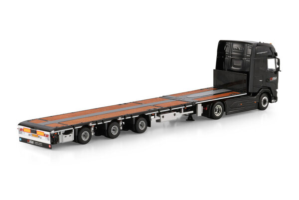DAF DAF XG+ Tractor 4x2 + Mega Extendable Flatbed Trailer 3 Axle 'Mega Transport' - 1:50 - WSI Models