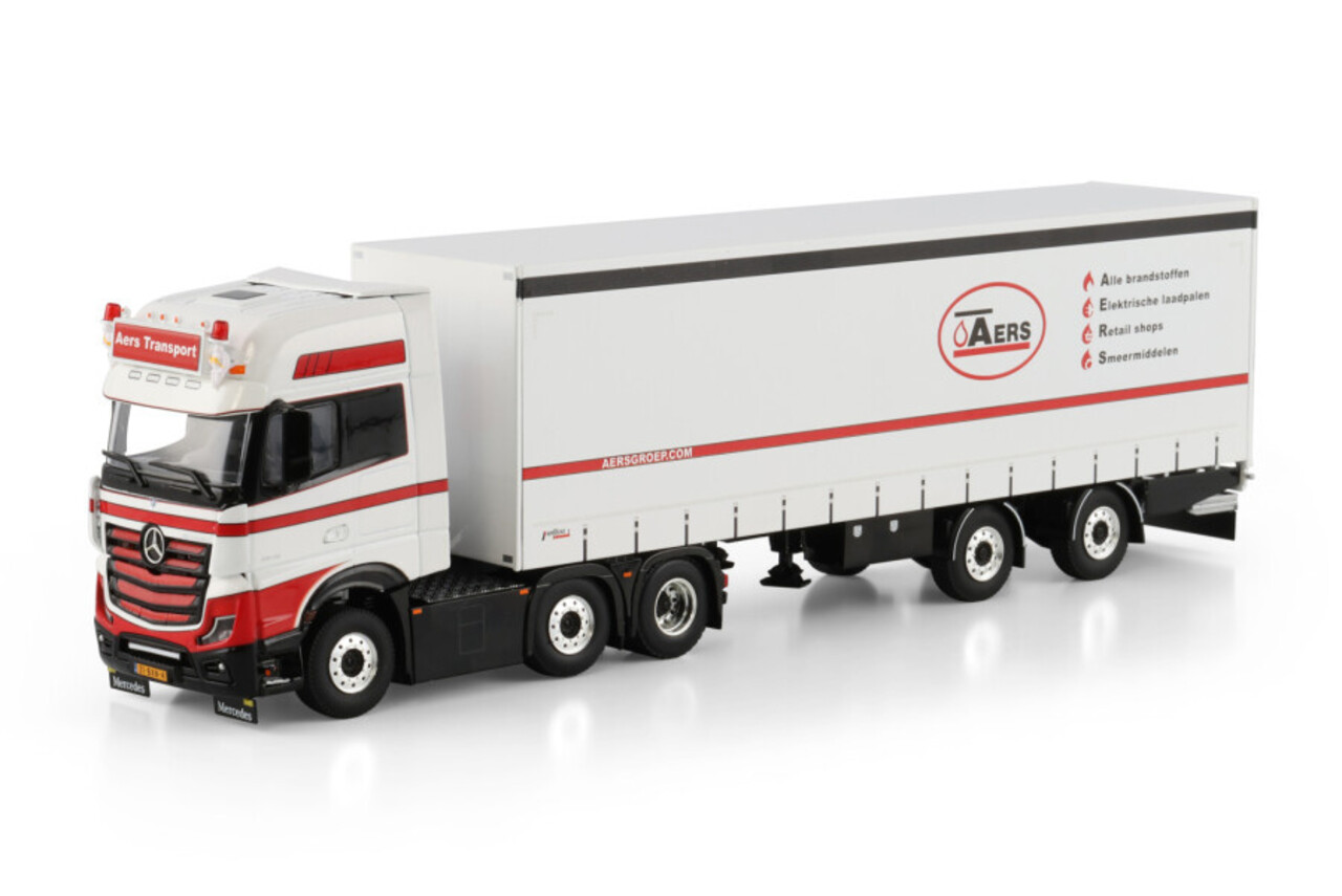 Mercedes-Benz Mercedes-Benz Actros MP5 Giga Space 6x2 Twin Steer + Box Semitrailer 2 Axle 'AERS Transport'   - 1:50 - WSI Models