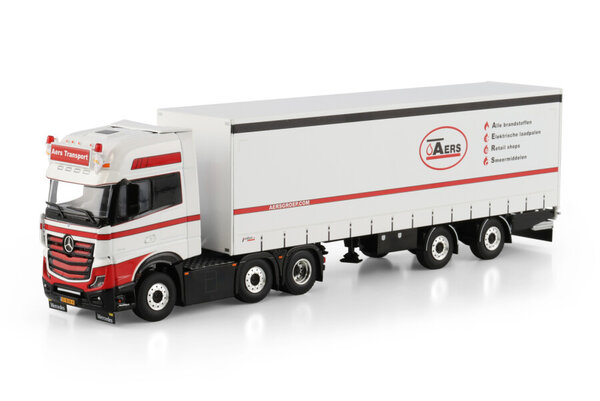Mercedes-Benz Mercedes-Benz Actros MP5 Giga Space 6x2 Twin Steer + Box Semitrailer 2 Axle 'AERS Transport'   - 1:50 - WSI Models