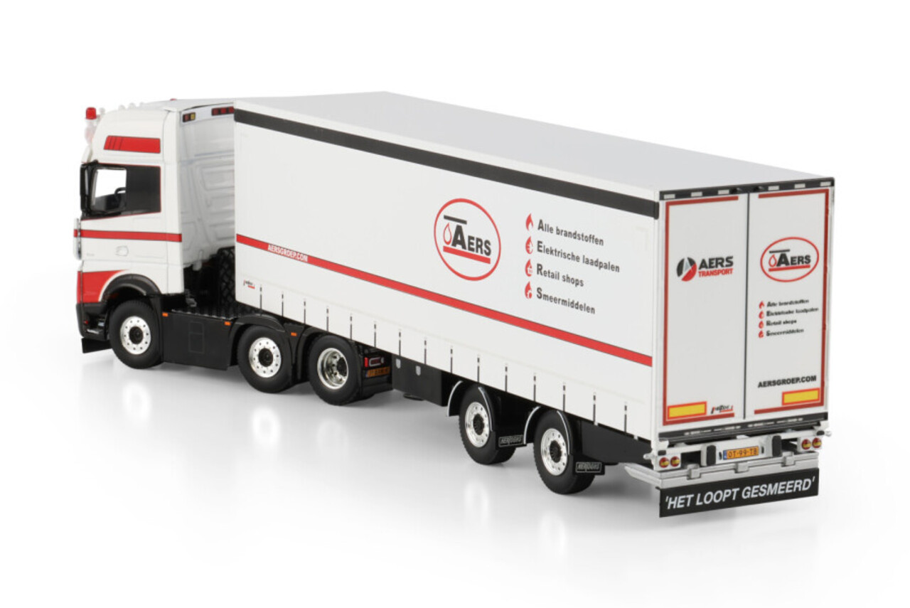 Mercedes-Benz Mercedes-Benz Actros MP5 Giga Space 6x2 Twin Steer + Box Semitrailer 2 Axle 'AERS Transport'   - 1:50 - WSI Models