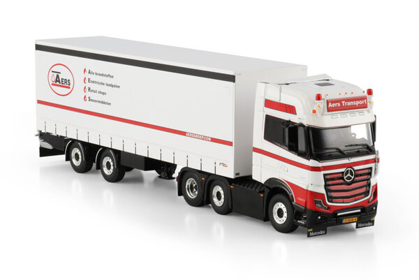 Mercedes-Benz Mercedes-Benz Actros MP5 Giga Space 6x2 Twin Steer + Box Semitrailer 2 Axle 'AERS Transport'   - 1:50 - WSI Models