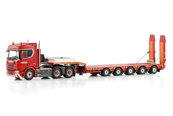 Scania Scania R Normal CR20N 6x4 + Manoovr + Boomslot 5 Axle 'Nooteboom Red Line' - 1:50 - WSI Scania Scania R Normal CR20N 6x4 + Manoovr + Boomslot 5 Axle 'Nooteboom Red Line' - 1:50 - WSI
