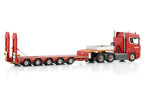 Scania Scania R Normal CR20N 6x4 + Manoovr + Boomslot 5 Axle 'Nooteboom Red Line' - 1:50 - WSI Scania Scania R Normal CR20N 6x4 + Manoovr + Boomslot 5 Axle 'Nooteboom Red Line' - 1:50 - WSI