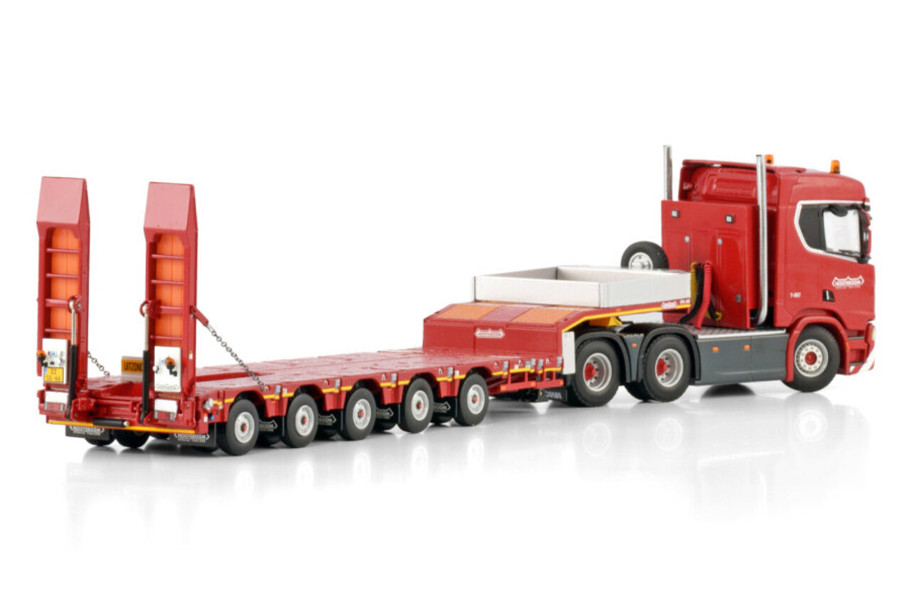 Scania Scania R Normal CR20N 6x4 + Manoovr + Boomslot 5 Axle 'Nooteboom Red Line' - 1:50 - WSI Scania Scania R Normal CR20N 6x4 + Manoovr + Boomslot 5 Axle 'Nooteboom Red Line' - 1:50 - WSI