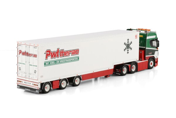 Scania Scania S Higline CS20H 6x2 Tag Axle +Reefer Semi Box Trailer 3 Axle 'PWT Thermo' - 1:50 - WSI Models Scania Scania S Higline CS20H 6x2 Tag Axle +Reefer Semi Box Trailer 3 Axle 'PWT Thermo' - 1:50 - WSI Models
