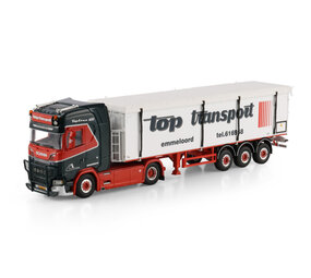 Scania Scania S Highline CS20H 4x2 + Belt Trailer 3 Axle 'Top Transport' - 1:50 - WSI Models