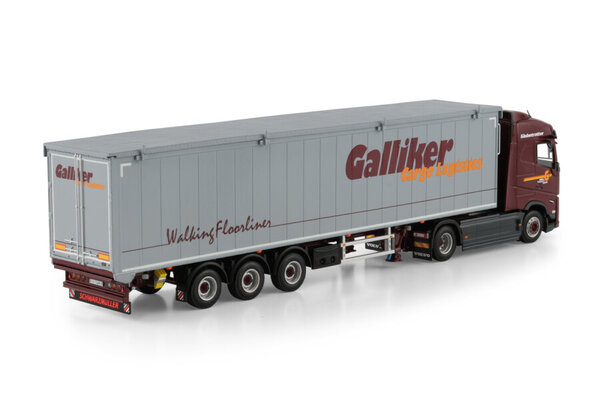 Volvo Volvo FH Aero Globetrotter 4x2 + Volume Semi Trailer 3 Axle 'Galliker' - 1:50 - WSI Models