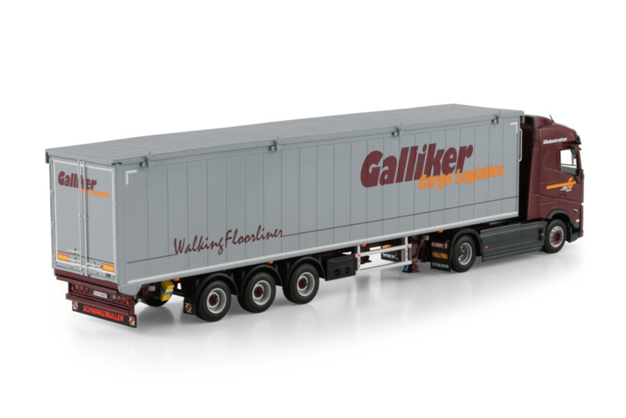 Volvo Volvo FH Aero Globetrotter 4x2 + Volume Semi Trailer 3 Axle 'Galliker' - 1:50 - WSI Models
