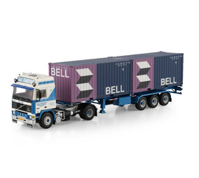 Volvo Volvo F12 Globetrotter 4x2 + Classic Container Semitrailer 3 Axle + 2x 20Ft Container 'Taale Transport' - 1:50 - WSI Models