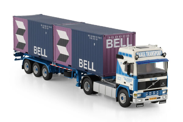 Volvo Volvo F12 Globetrotter 4x2 + Classic Container Semitrailer 3 Axle + 2x 20Ft Container 'Taale Transport' - 1:50 - WSI Models Volvo Volvo F12 Globetrotter 4x2 + Classic Container Semitrailer 3 Axle + 2x 20Ft Container 'Taale Transport' - 1:50 - WSI Models